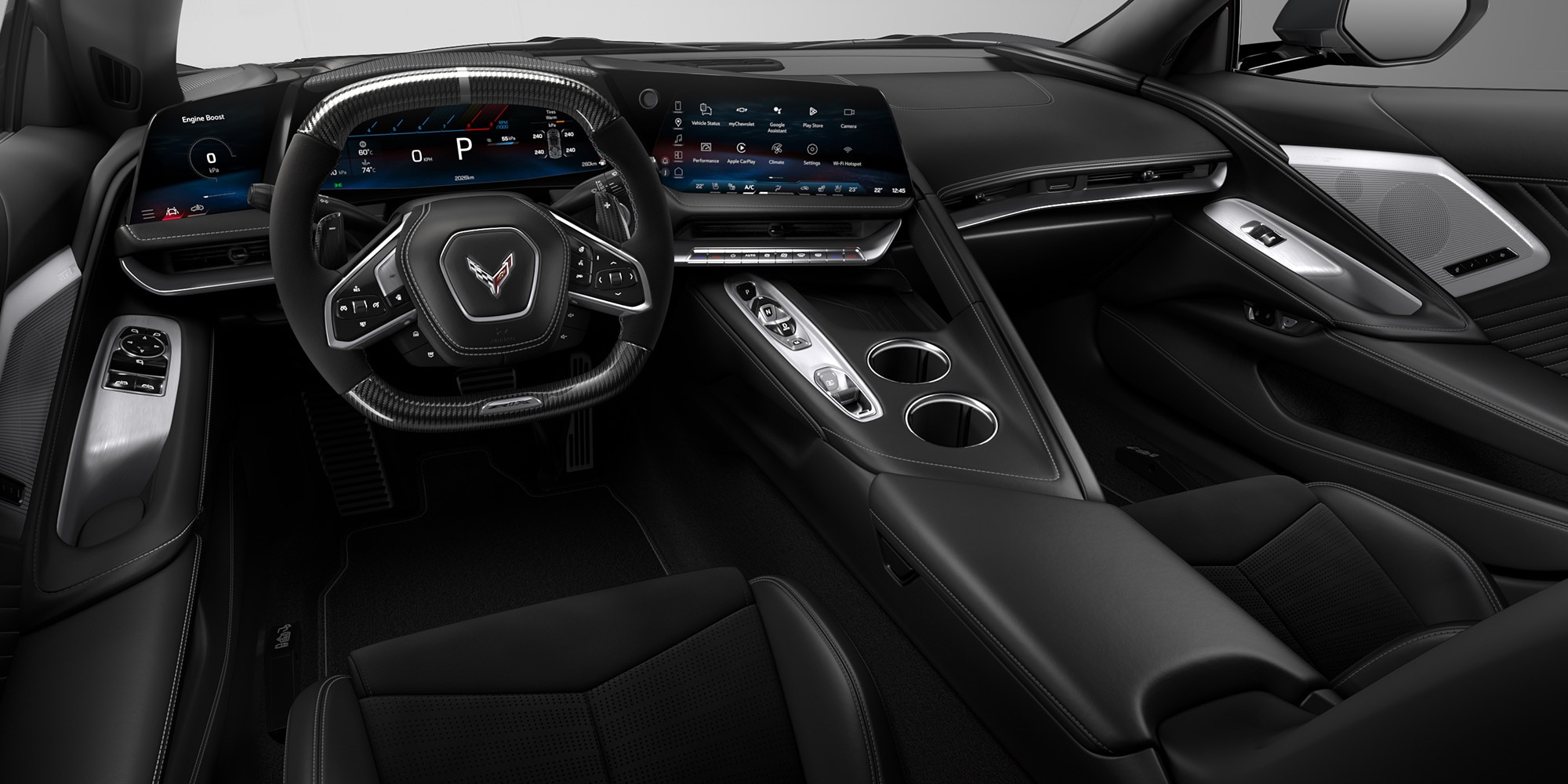 Interior del Corvette ZR1X en color Jet Black